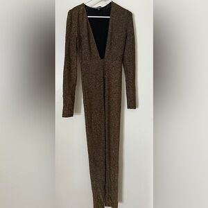 Gold night out jumpsuit